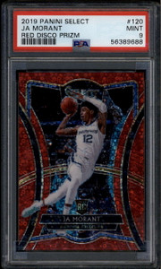 2019-20 Select Prizms Disco Red Refractor 120 Ja Morant Rookie RC 30/49 PSA 9