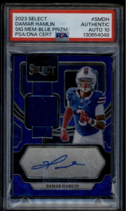 2023 Select Signature Memorabilia Prizm Blue 7 Damar Hamlin Jersey Auto 35/75