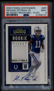 2020 Panini Contenders Swatch Autographs Michael Pittman RC Jersey Auto PSA 9