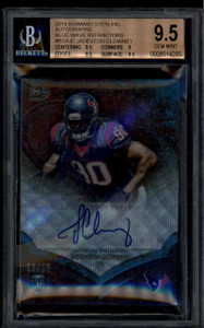 2014 Bowman Sterling Blue Wave Refractor Jadeveon Clowney RC Auto 6/15 BGS 9.5