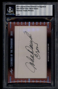 2013 Leaf Legends Gridiron Heisman Steve Owens John David Crow Dual Cut Auto 1/1