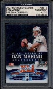 2007 Dolphins Donruss Playoff Super Bowl XLI Show sb9 Dan Marino PSA/DNA Auto