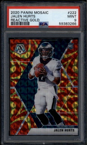 2020 Panini Mosaic Reactive Gold Refractor 222 Jalen Hurts Rookie RC PSA 9 MINT