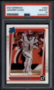 2021 Donruss 262 Ja'Marr Chase RR Rated Rookie RC PSA 10 GEM MT 92803531