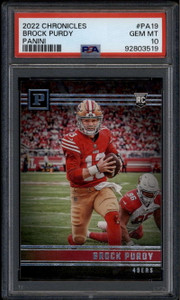 2022 Panini Chronicles Panini 19 Brock Purdy Rookie RC PSA 10 GEM MT
