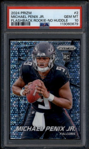 2024 Panini Prizm Flashback Rookie Prizms No Huddle 2 Michael Penix Jr RC PSA 10