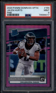 2020 Donruss Optic Pink 164 Jalen Hurts RR Rated Rookie RC PSA 9 MINT 79566017