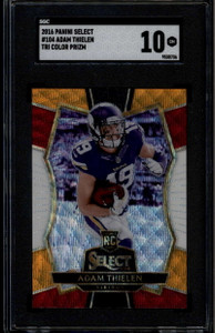 2016 Select Prizm Tri Color Refractor 104 Adam Thielen Rookie RC SGC 10 GM