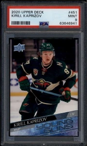 2020-21 Upper Deck 451 Kirill Kaprizov Rookie RC YG Young Guns PSA 9 MINT