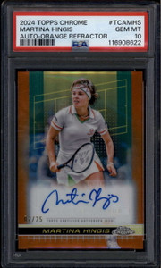 2024 Topps Chrome Autographs Orange Refractor Martina Hingis Auto 2/25 PSA 10