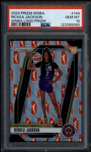 2024 Panini Prizm WNBA Prizms Logo Refractor 144 Rickea Jackson Rookie RC PSA 10