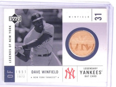 2001 Upper Deck Legends of NY Game Bat Dave Winfield #LYBDW *66379