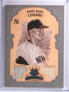 2004 Donruss Diamond Kings Silver Framed Roger Maris bat & jersey #D08/10