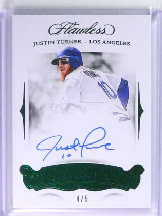DELETE 22188 2018 Panini Flawless Signatures Emerald Justin Turner Autograph #D4/5 *75327