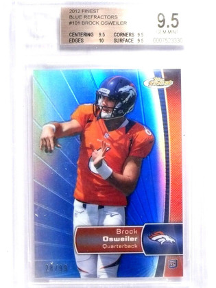 2012 Topps Finest Blue Refractor Brock Osweiler rc rookie #d28/99 BGS 9.5 *63843