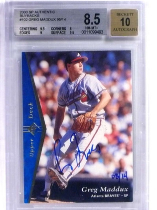 2000 Sp Authentic Buybacks Greg Maddux autograph auto #D08/14 BGS 8.5 *76749