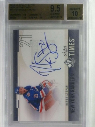 DELETE 27041 2010-11 Sp Authentic Sign Of THE Times Derek Stepan autograph BGS 9.5 *79744