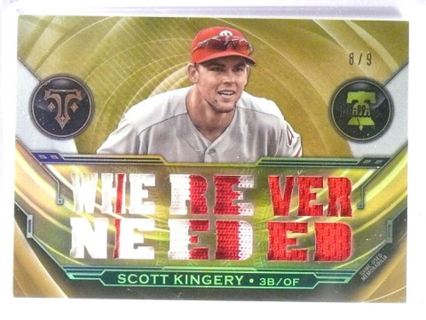2019 Topps Triple Threads Relics Gold Scott Kingery Patch Jersey #D8/9 *80676