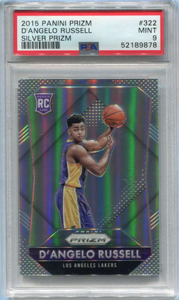 SOLD 111702 2015-16 Panini Prizm Prizms Silver 322 D'Angelo Russell Rookie PSA 9 MINT