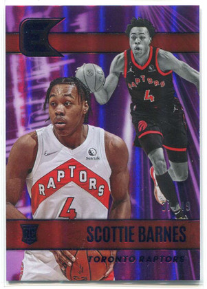 2021-22 Panini Chronicles Purple 332 Scottie Barnes Essentials Rookie 37/49