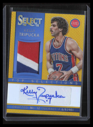 2013-14 Select Top Selections Autographs Gold 27 Kelly Tripucka Patch Auto 3/10