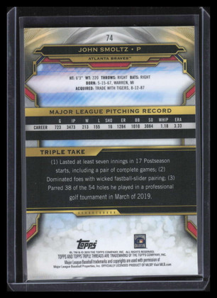 2017 Topps Triple Threads Legend Relics RLCJS John Smoltz Jersey 22/27 -  Sportsnut Cards