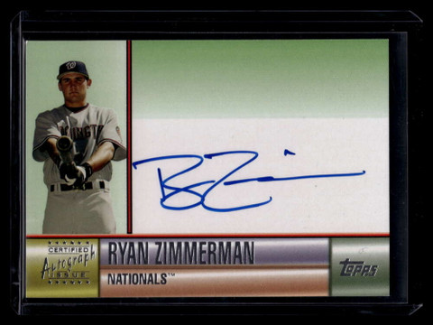 2006 Topps Autographs Green RZ Ryan Zimmerman Rookie Auto