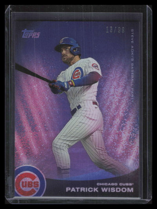 2022 Topps X Steve Aoki's Party Purple Glitter Blast 51 Patrick Wisdom 13/99