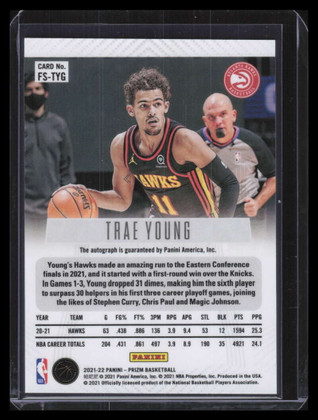 2021-22 Panini Prizm Flashback Signatures 8 Trae Young Auto