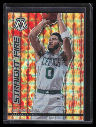 2020-21 Panini Mosaic Straight Fire 14 Jayson Tatum