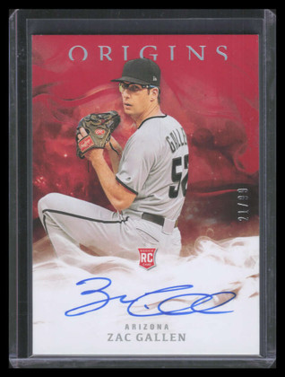 SOLD 135640 2020 Panini Origins Signatures Red 5 Zac Gallen Rookie Auto 21/99