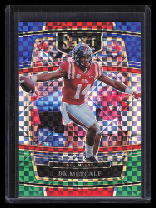 2022 Select Draft Picks Prizms Blue and Green Squares 50 D. K. Metcalf 5/25