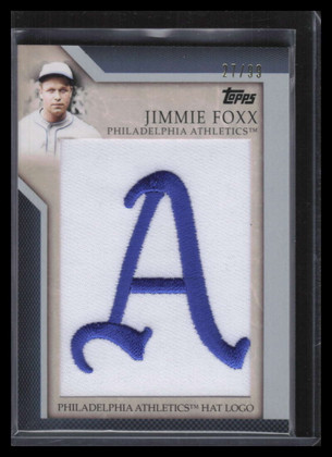 2010 Topps Manufactured Hat Logo Patch mhr7 Jimmie Foxx Athletics Patch 27/99