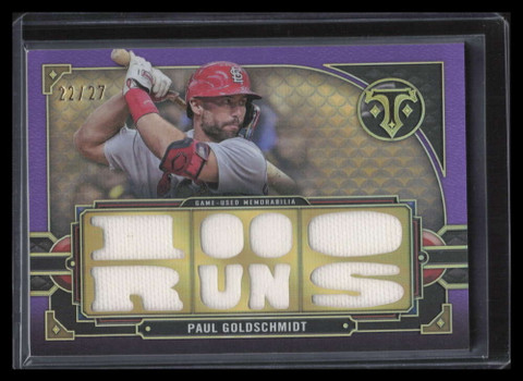 2022 Topps Triple Threads Relics Amethyst ttrpg3 Paul Goldschmidt Jersey 22/27