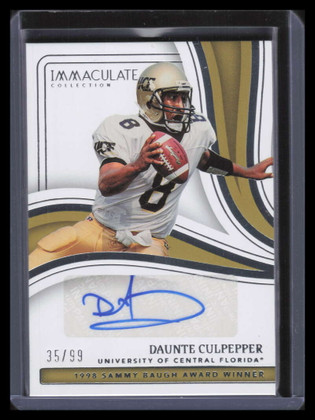 SOLD 140786 2023 Immaculate Collegiate College Greats Signatures Daunte Culpepper Auto 35/99