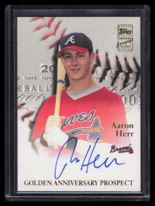 2001 Topps Golden Anniversary Autographs GAAAH Aaron Herr Auto i2