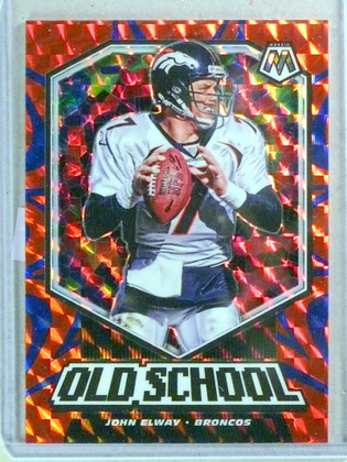 2020 Mosaic Football Old School Reactive Blue John Elway #D89/99 #OS2