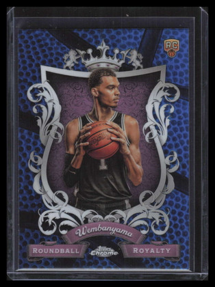 2023-24 Topps Chrome Roundball Royalty Blue Refractor Victor Wembanyama Rookie