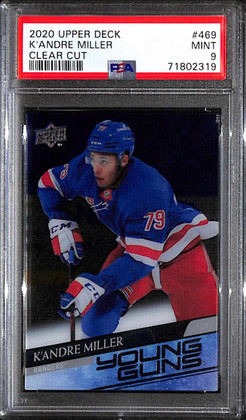 2020-21 Upper Deck Clear Cut Parallel 469 K'Andre Miller Rookie Young Guns PSA 9