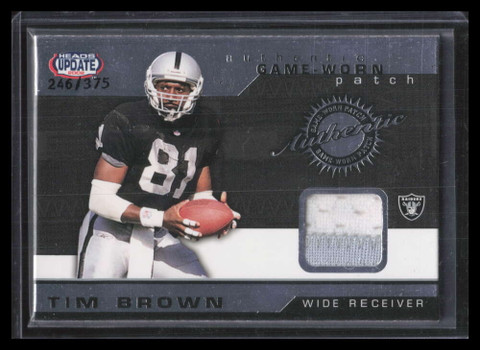 2002 Pacific Heads Update Game Worn Jerseys 37 Tim Brown Patch 246/375