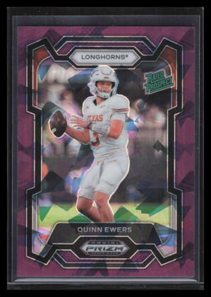 2024 Panini Prizm Draft Prizms Purple Ice Refractor 191 Quinn Ewers Rookie 5/149