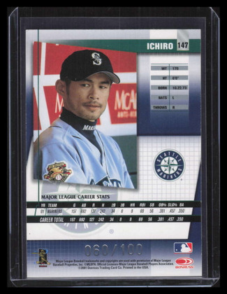 2002 Donruss Fan Club Credits 147 Ichiro Suzuki 60/100
