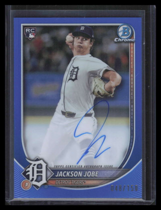 2025 Bowman Chrome Rookie Autographs Blue Refractor Jackson Jobe RC Auto 48/150