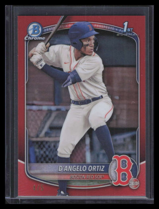 2025 Bowman Chrome Prospects Red Refractor bcp61 D'Angelo Ortiz Rookie 4/5