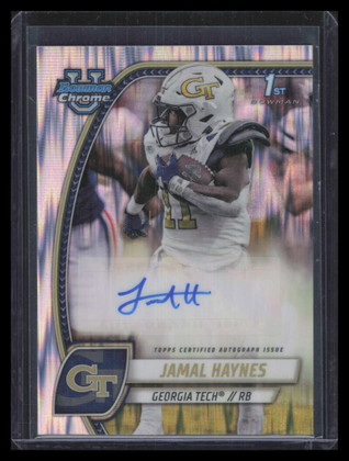 2024 Bowman Chrome U Prospect Autographs Stealth Refractor Jamal Haynes RC Auto
