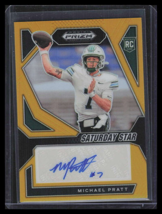 2024 Panini Prizm Draft Saturday Star Signature Gold Michael Pratt RC Auto 10/10
