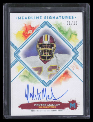 2023 Topps Motif Headline Signatures Ceruelean Blue HSDM Dexter Manley Auto 1/10