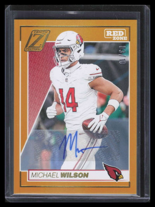 2024 Zenith Red Zone Autographs Gold 2 Michael Wilson Auto 3/10
