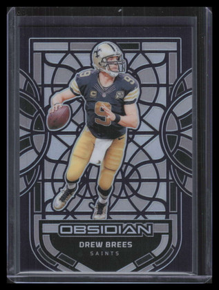 2024 Panini Obsidian Black Stained Glass 10 Drew Brees