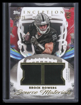 2024 Topps Inception Source Materials Red Brock Bowers Rookie Dual Jersey 53/75